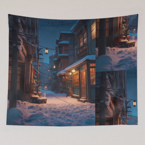 Item preview, Lighting Views Japanese Winter Room Sky Mountains Art designed and sold by ART ATTACK ZONE.