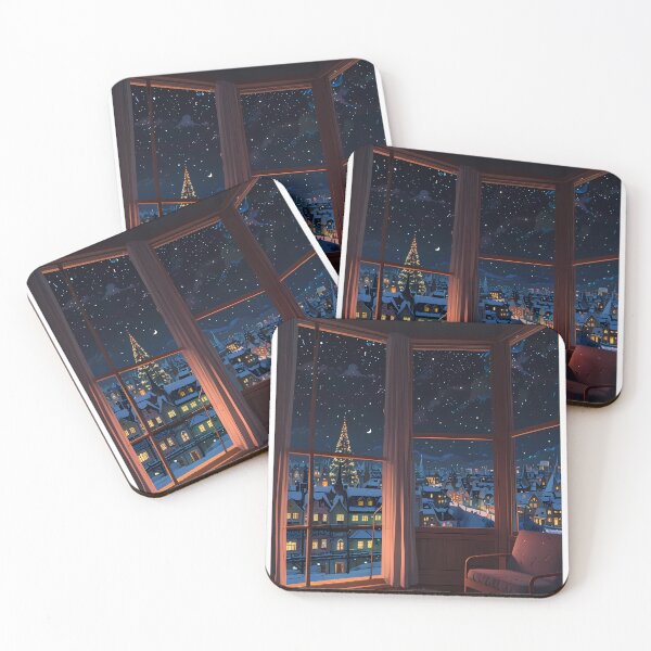 Item preview, Christmas Views Japanese Winter Room Sky Mountains Art designed and sold by ART ATTACK ZONE.
