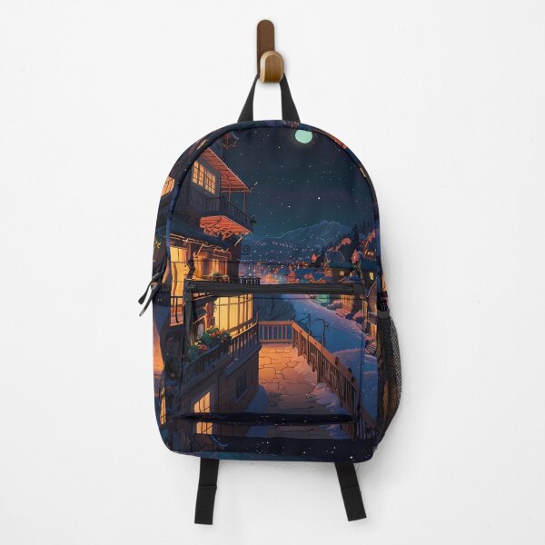 Item preview, Moon Views Japanese Winter Room Sky Mountains Art designed and sold by ART ATTACK ZONE.