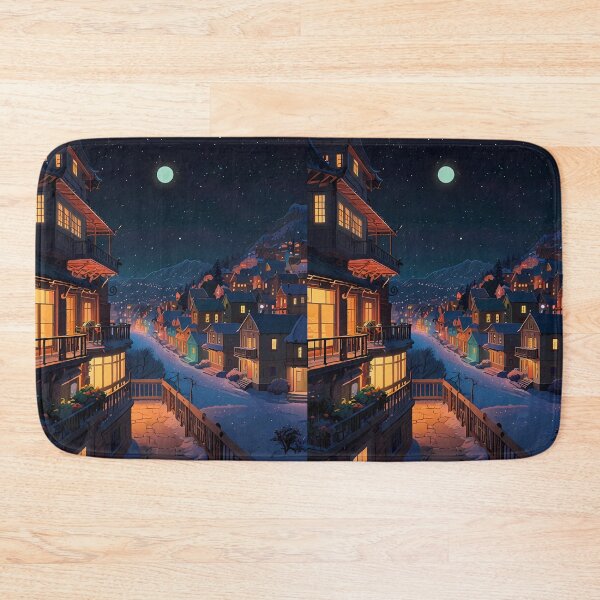 Item preview, Moon Views Japanese Winter Room Sky Mountains Art designed and sold by ART ATTACK ZONE.