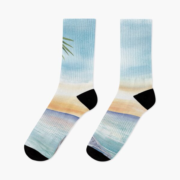 Item preview, Boat Summer Watercolor Vibrant Tropical Beach designed and sold by KPArtzaaany.