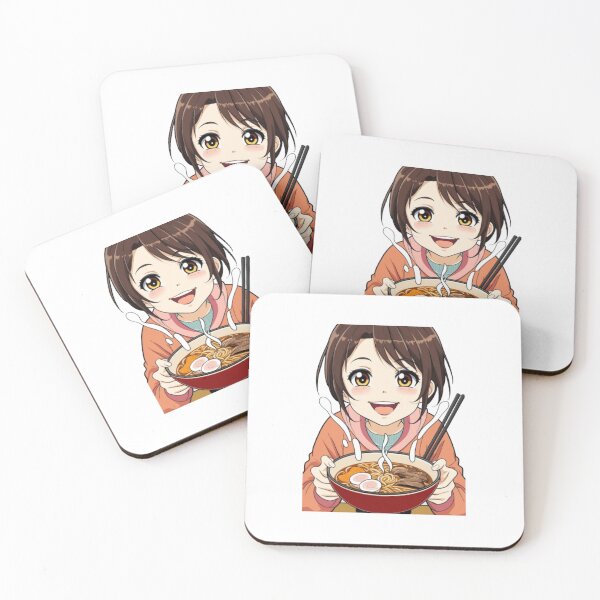 Item preview, Anime girl eating ramen designed and sold by ShopTwentyFour.
