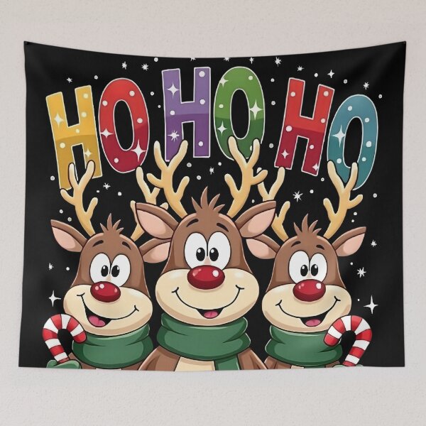 Item preview, HO HO HO Holiday Reindeer Christmas Art  designed and sold by Casanova7000.