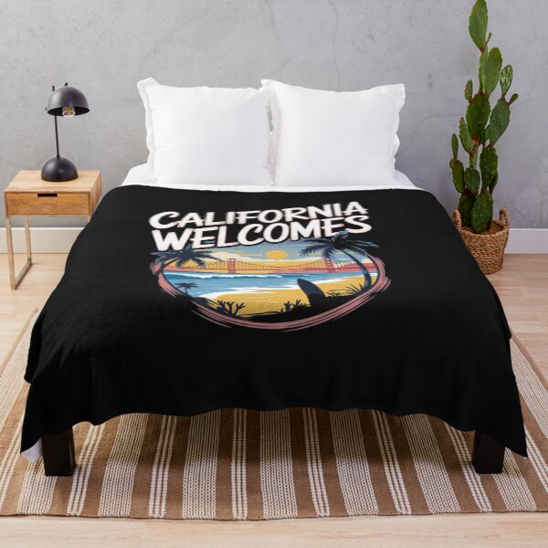 Item preview, California Welcomes Flag Map Los Angeles, San Francisco, Hollywood designed and sold by AnimalsDH305.