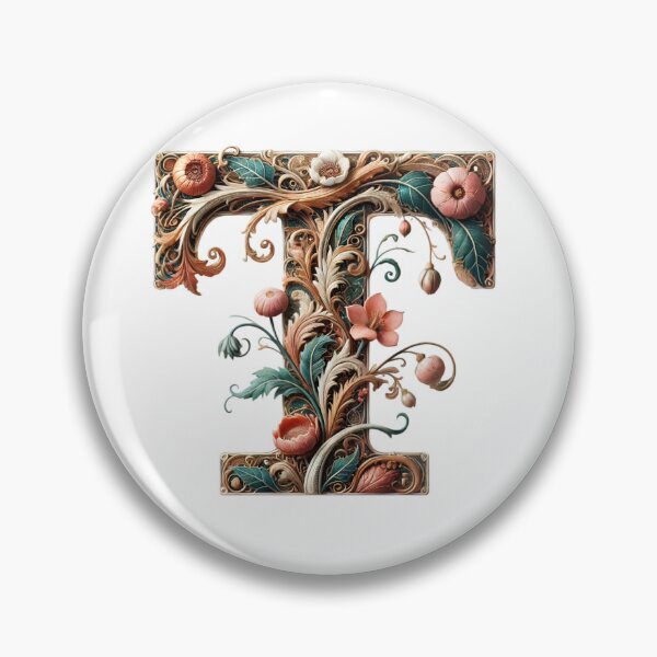 Item preview, Elegant Floral Letter "T" | Premium Design for T-Shirts, Mugs, Pillows & Home Decor designed and sold by mystic-brushes.
