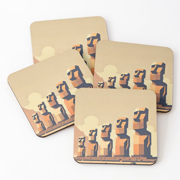 Item preview, Moai Statues of Easter Island Minimalism Art Style designed and sold by artofuniverse.