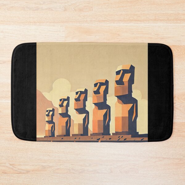 Item preview, Moai Statues of Easter Island Minimalism Art Style designed and sold by artofuniverse.