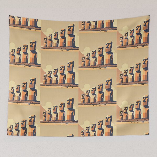 Item preview, Moai Statues of Easter Island Minimalism Art Style designed and sold by artofuniverse.
