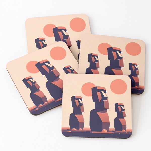 Item preview, Moai Statues of Easter Island Minimalism Art Style designed and sold by artofuniverse.