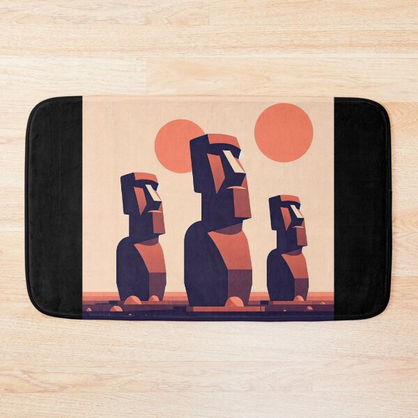 Item preview, Moai Statues of Easter Island Minimalism Art Style designed and sold by artofuniverse.