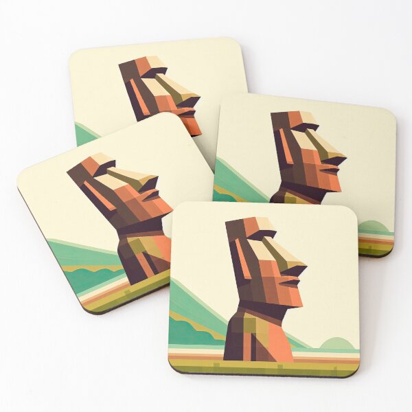 Item preview, Moai Statues of Easter Island Minimalism Art Style designed and sold by artofuniverse.