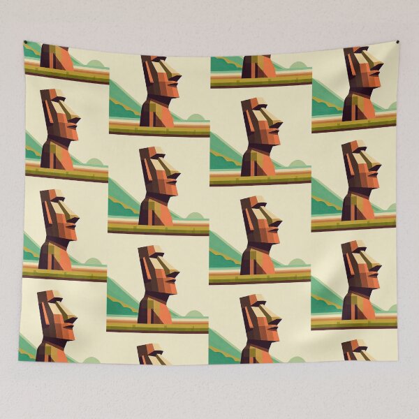 Item preview, Moai Statues of Easter Island Minimalism Art Style designed and sold by artofuniverse.