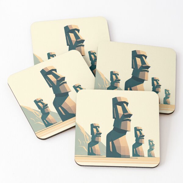 Item preview, Moai Statues of Easter Island Minimalism Art Style designed and sold by artofuniverse.