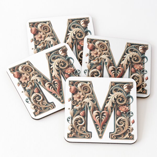Item preview, Elegant Floral Letter "M" | Premium Design for T-Shirts, Mugs, Pillows & Home Decor designed and sold by mystic-brushes.
