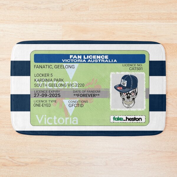 Item preview, Geelong Cats Fan Licence designed and sold by Fake Heston’s Scribble Emporium.