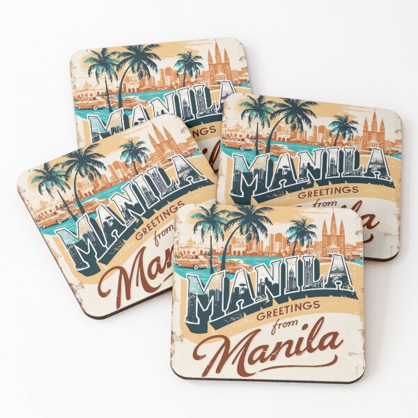 Item preview, Greetings from Manila Philippines Vintage Travel Retro Postcard Design designed and sold by TravelPostcardGems.