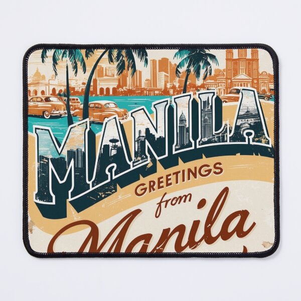 Item preview, Greetings from Manila Philippines Vintage Travel Retro Postcard Design designed and sold by TravelPostcardGems.