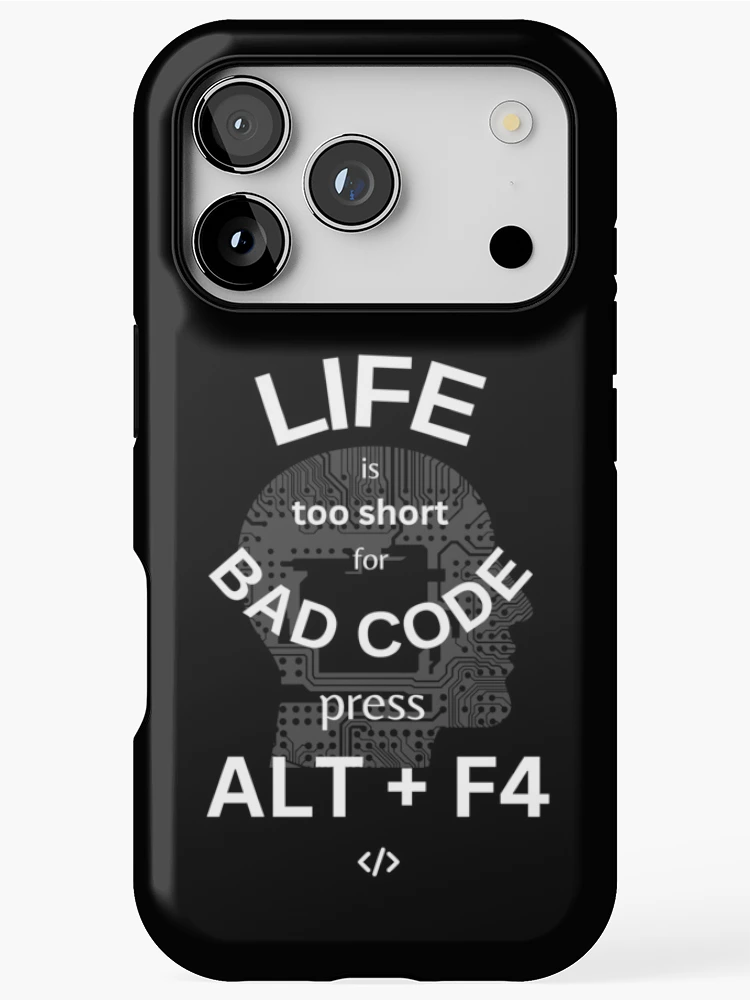 Thumbnail 1 of 4, iPhone Case, Escape Bad code - Funny IT Debugging Programmer Design designed and sold by aurielphoenix.