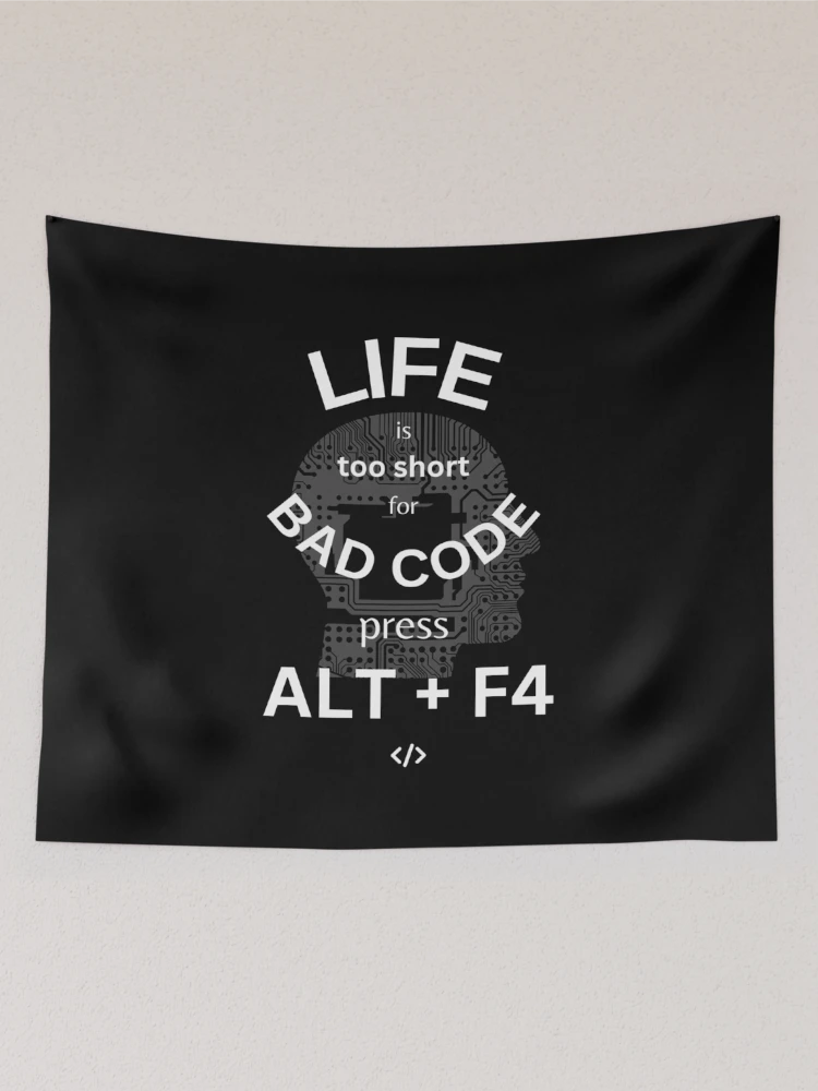 Thumbnail 2 of 3, Tapestry, Escape Bad code - Funny IT Debugging Programmer Design designed and sold by aurielphoenix.