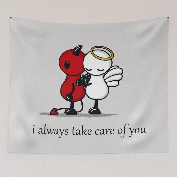Item preview, cute angel and devil i take care of you designed and sold by Pezi-Creation.