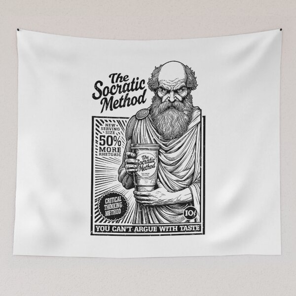 Item preview, Socrates Funny Philosophy Socratic Method Retro Vintage Ad designed and sold by GrandeDuc.