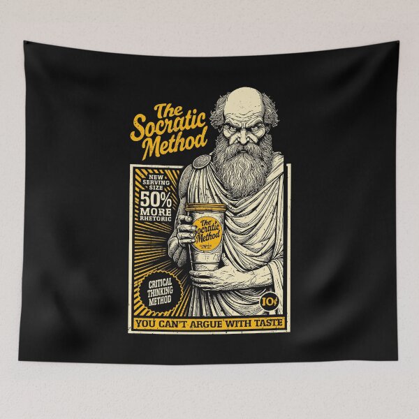 Item preview, Socrates Funny Philosophy Socratic Method Retro Vintage Ad designed and sold by GrandeDuc.