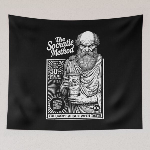Item preview, Socrates Funny Philosophy Socratic Method Retro Vintage Ad designed and sold by GrandeDuc.