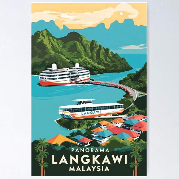 Item preview, Panorama Langkawi Malaysia Vintage Travel Tourism designed and sold by TravelersGems.