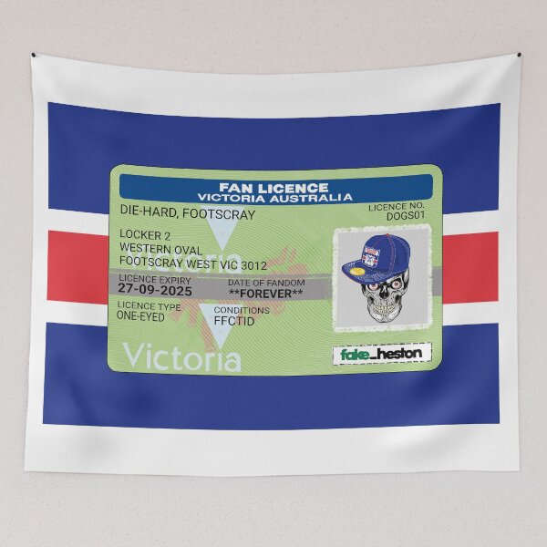 Item preview, Footscray Bulldogs Fan Licence designed and sold by Fake Heston’s Scribble Emporium.