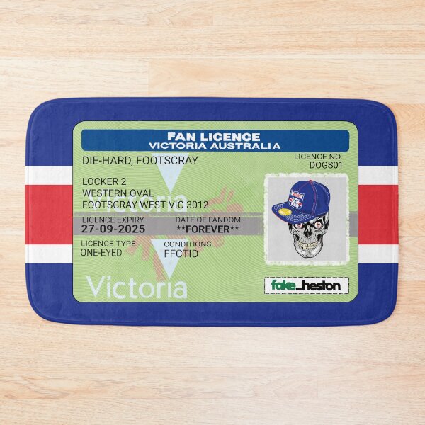 Item preview, Footscray Bulldogs Fan Licence designed and sold by Fake Heston’s Scribble Emporium.