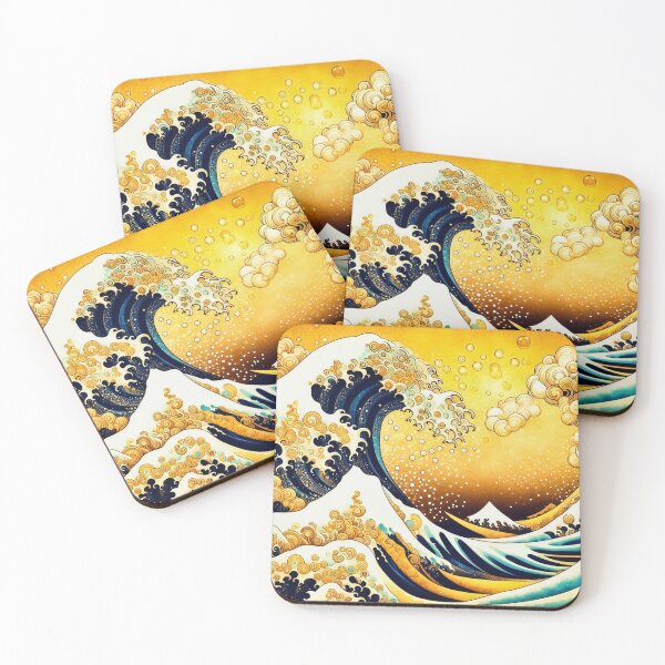 Item preview, The Great Wave off Kanagawa infused with gold. Mashup of Klimt and Hokusai designed and sold by CristalleLisa.