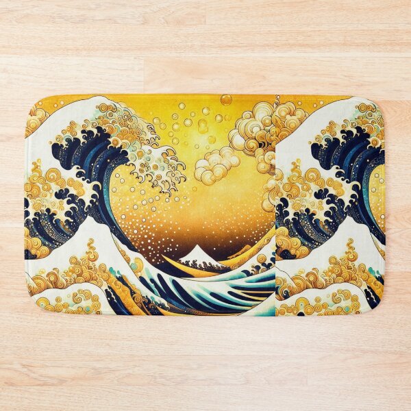 Item preview, The Great Wave off Kanagawa infused with gold. Mashup of Klimt and Hokusai designed and sold by CristalleLisa.