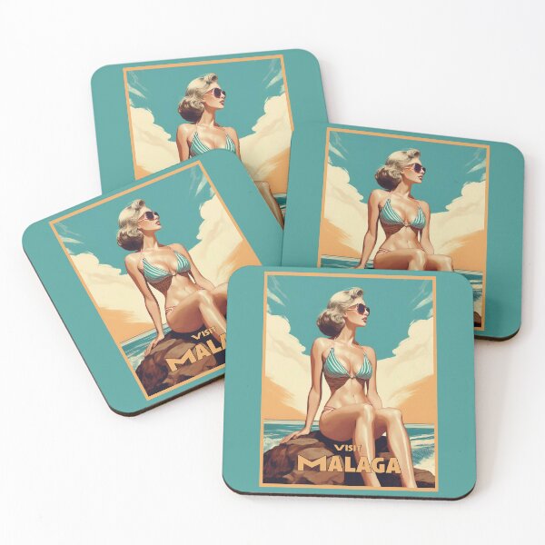 Item preview, Malaga Retro style Travel poster designed and sold by Boxing Kangaroo Retail Company.