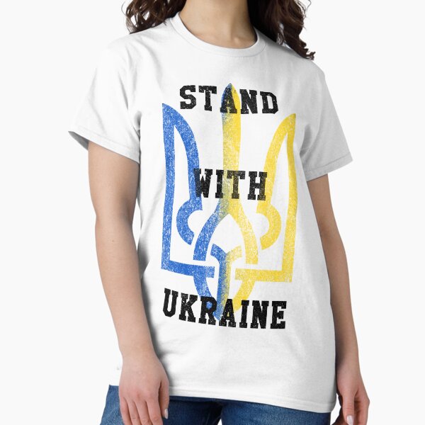 Item preview, Stand with Ukraine Ukrainian flag Tryzub designed and sold by DonDoodle.