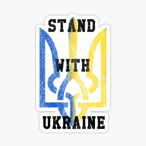 Item preview, Stand with Ukraine Ukrainian flag Tryzub designed and sold by DonDoodle.