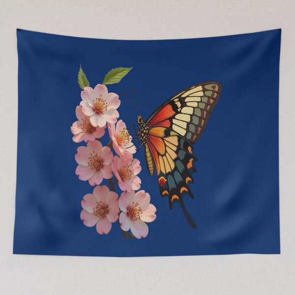 Item preview, Arkansas Diana Fritillary Butterfly And Apple Blossom Vector Design designed and sold by taiche.