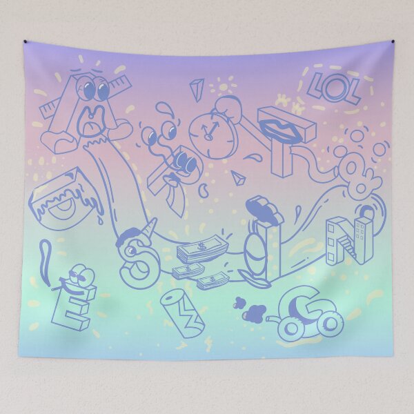 Aperçu de l'œuvre art et design drôle illustration tshirt home decor dortoir école créée et vendue par mintartstudio.