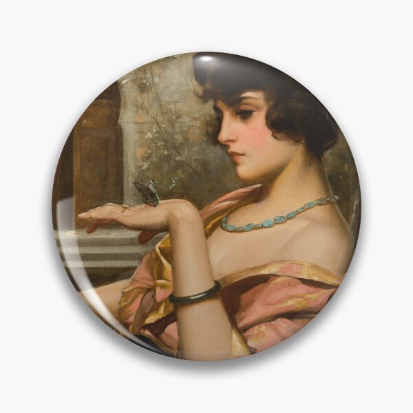 Item preview, Ottoman Beauty with a Butterfly - Vintage Turkish Elegance Art by Harold H. Piffard (1931) designed and sold by Arwen-Art.