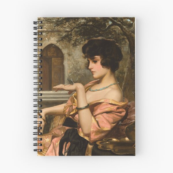 Item preview, Ottoman Beauty with a Butterfly - Vintage Turkish Elegance Art by Harold H. Piffard (1931) designed and sold by Arwen-Art.