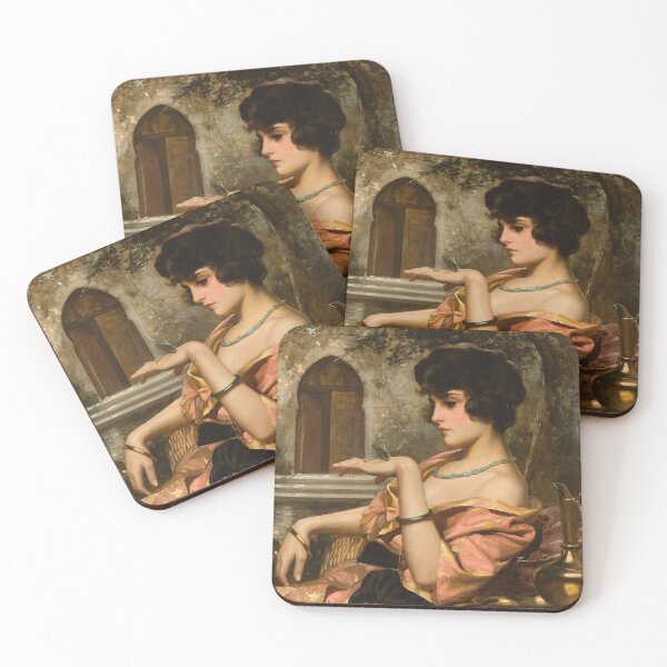 Item preview, Ottoman Beauty with a Butterfly - Vintage Turkish Elegance Art by Harold H. Piffard (1931) designed and sold by Arwen-Art.
