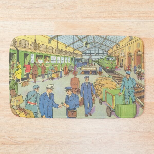 Item preview, vintage train station, train ride designed and sold by Mauswohn.