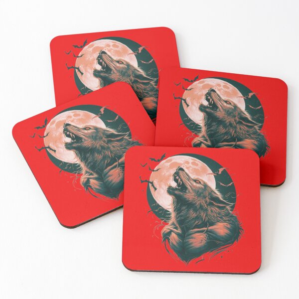 Item preview, A ferocious werewolf howling at a large moon designed and sold by 123ks.