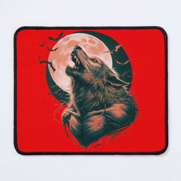Item preview, A ferocious werewolf howling at a large moon designed and sold by 123ks.
