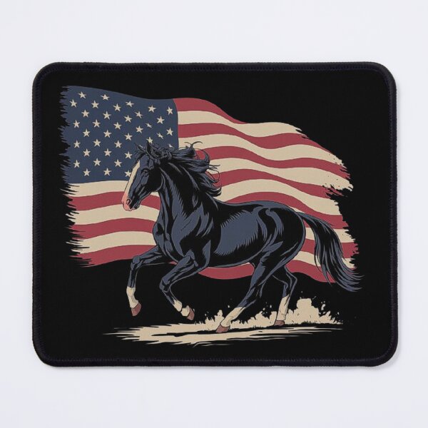 Item preview, American Quarter Horse with American Flag - Patriotic Freedom Artwork designed and sold by love3617.