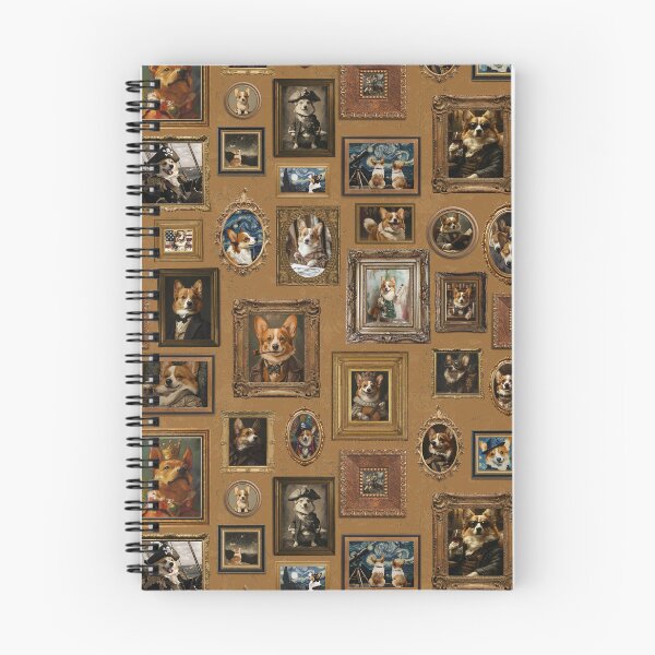 Item preview, Vintage Museum Wall - Whimsical Corgis Famous dog Corgi Portraits by Great Masters Mustard Brown Nightgarden designed and sold by UtArt.
