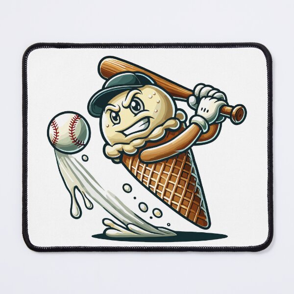 Item preview, Baseball Ice Cream Cone Funny Sports designed and sold by JessArty ⭐⭐⭐⭐⭐.