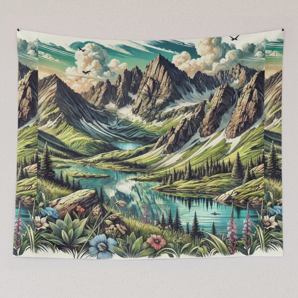 Item preview, Tranquil Mountain Waters and Wildflower Meadows  designed and sold by Meta2Physical.
