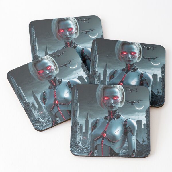 Item preview, Cyborg woman with a human face in the future designed and sold by ArtisticPen-art.