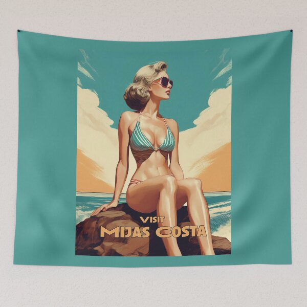Item preview, Mijas Costa Retro style Travel poster designed and sold by Boxing Kangaroo Retail Company.