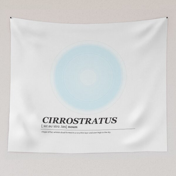 Item preview, Cirrostratus cloud illustration with meaning black text designed and sold by Athicha44.